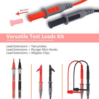 KAIWEETS Soft Silicone Electrician Test Leads Kit CAT III 1000V & CAT IV 600V with Alligator Clips and Needle Probe for Fluke/AstroAI/INNOVA Multimeter Electronic Clamp Meter 9PCS Kings Warehouse 