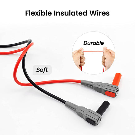 KAIWEETS Soft Silicone Electrician Test Leads Kit CAT III 1000V & CAT IV 600V with Alligator Clips and Needle Probe for Fluke/AstroAI/INNOVA Multimeter Electronic Clamp Meter 8PCS Tools Kings Warehouse 