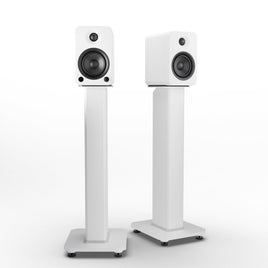 Kanto YU4 140W Powered Bookshelf Speakers with Bluetooth and Phono Preamp - Pair, Matte White with SX26W White Stand Bundle Audio & Video Kings Warehouse 