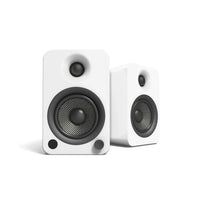 Kanto YU4 140W Powered Bookshelf Speakers with Bluetooth and Phono Preamp - Pair, Matte White with SX26W White Stand Bundle Audio & Video Kings Warehouse 