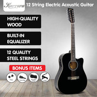 Karrera 12-String Acoustic Guitar with EQ - Black Kings Warehouse 