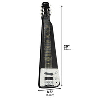 Karrera 29in 6-String Lap Steel Hawaiian Guitar - Black Kings Warehouse 