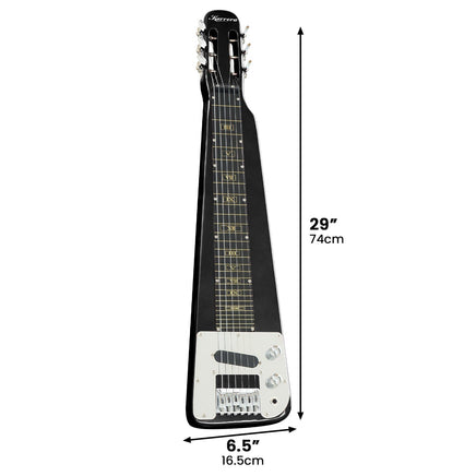 Karrera 29in 6-String Lap Steel Hawaiian Guitar - Black Kings Warehouse 