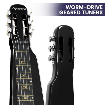 Karrera 29in 6-String Lap Steel Hawaiian Guitar - Black Kings Warehouse 