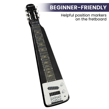 Karrera 29in 6-String Lap Steel Hawaiian Guitar - Black Kings Warehouse 