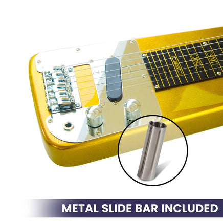 Karrera 29in 6-String Lap Steel Hawaiian Guitar - Metallic Gold Kings Warehouse 