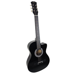 Karrera 38in Cutaway Acoustic Guitar with guitar bag - Black Audio & Video Kings Warehouse
