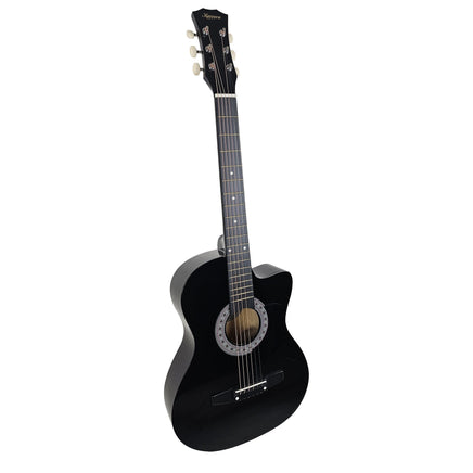 Karrera 38in Cutaway Acoustic Guitar with guitar bag - Black Audio & Video Kings Warehouse 