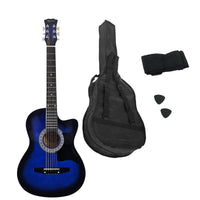 Karrera 38in Cutaway Acoustic Guitar with guitar bag - Blue Burst Audio & Video Kings Warehouse 