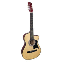 Karrera 38in Cutaway Acoustic Guitar with guitar bag - Natural Audio & Video Kings Warehouse 