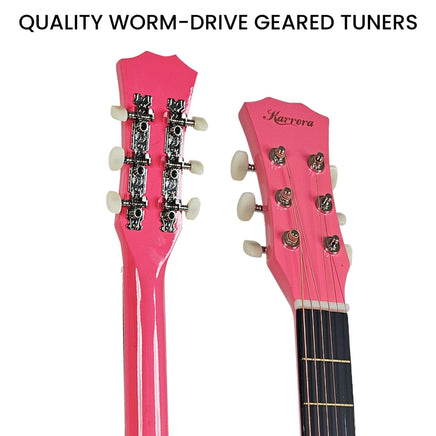 Karrera 38in Cutaway Acoustic Guitar with guitar bag - Pink Audio & Video Kings Warehouse 