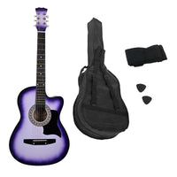 Karrera 38in Cutaway Acoustic Guitar with guitar bag - Purple Burst Audio & Video Kings Warehouse 