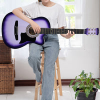 Karrera 38in Cutaway Acoustic Guitar with guitar bag - Purple Burst Audio & Video Kings Warehouse 