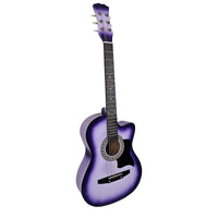 Karrera 38in Cutaway Acoustic Guitar with guitar bag - Purple Burst