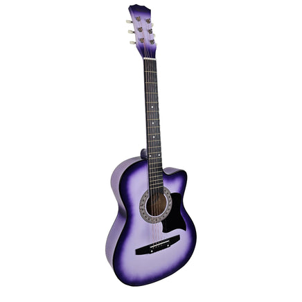 Karrera 38in Cutaway Acoustic Guitar with guitar bag - Purple Burst Audio & Video Kings Warehouse 