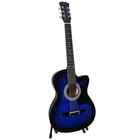 Karrera 38in Pro Cutaway Acoustic Guitar with Bag Strings - Blue Burst Audio & Video Kings Warehouse 