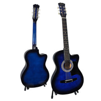 Karrera 38in Pro Cutaway Acoustic Guitar with Bag Strings - Blue Burst Audio & Video Kings Warehouse 