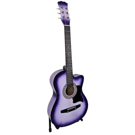 Karrera 38in Pro Cutaway Acoustic Guitar with guitar bag - Purple Burst Audio & Video Kings Warehouse 