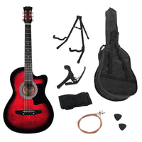 Karrera 38in Pro Cutaway Acoustic Guitar with guitar bag - Red Burst Audio & Video Kings Warehouse 