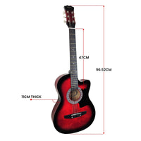 Karrera 38in Pro Cutaway Acoustic Guitar with guitar bag - Red Burst Audio & Video Kings Warehouse 