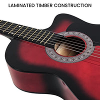 Karrera 38in Pro Cutaway Acoustic Guitar with guitar bag - Red Burst Audio & Video Kings Warehouse 