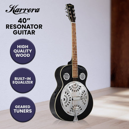 Karrera 40in Resonator Guitar - Black Kings Warehouse 