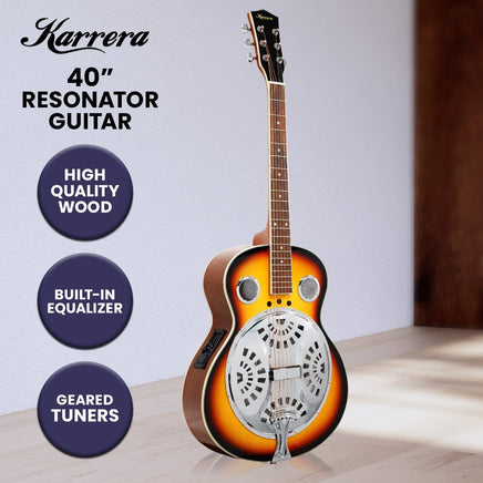 Karrera 40in Resonator Guitar - Sunburst Kings Warehouse 