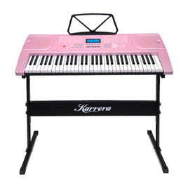 Karrera 61 Keys Electronic Keyboard Piano Music with Stand - Pink Kings Warehouse 