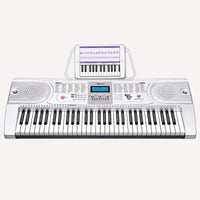 Karrera 61 Keys Electronic Keyboard Piano with Stand - Silver Kings Warehouse 