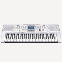 Karrera 61 Keys Electronic Keyboard Piano with Stand - Silver Kings Warehouse 