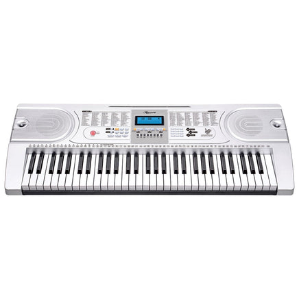 Karrera 61 Keys Electronic Keyboard Teaching Piano with Electric Stand in Silver CHJ-61 Audio & Video Kings Warehouse 