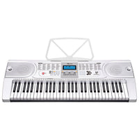 Karrera 61 Keys Electronic Keyboard Teaching Piano with Electric Stand in Silver CHJ-61 Audio & Video Kings Warehouse 