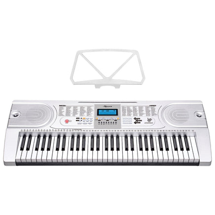Karrera 61 Keys Electronic Keyboard Teaching Piano with Electric Stand in Silver CHJ-61 Audio & Video Kings Warehouse 