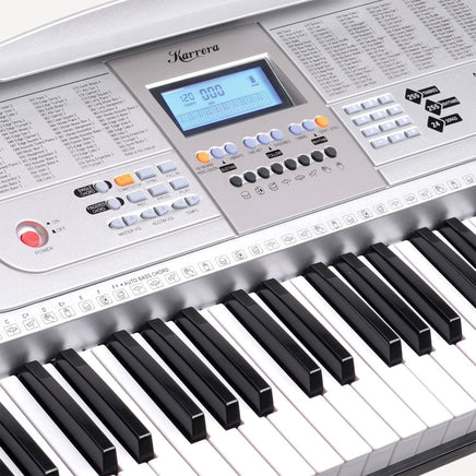Karrera 61 Keys Electronic Keyboard Teaching Piano with Electric Stand in Silver CHJ-61 Audio & Video Kings Warehouse 