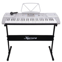 Karrera 61 Keys Electronic Keyboard Teaching Piano with Electric Stand in Silver CHJ-61 Audio & Video Kings Warehouse 