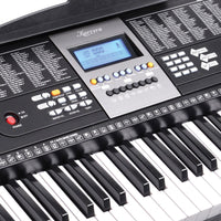 Karrera 61 Keys Electronic LED Keyboard Piano with Stand - Black Kings Warehouse 