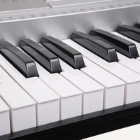 Karrera 61 Keys Electronic LED Keyboard Piano with Stand - Silver Kings Warehouse 