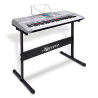 Karrera 61 Keys Electronic LED Keyboard Piano with Stand - Silver Kings Warehouse 