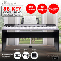 Karrera 88 Keys Electronic Keyboard Piano with Stand Silver Kings Warehouse 