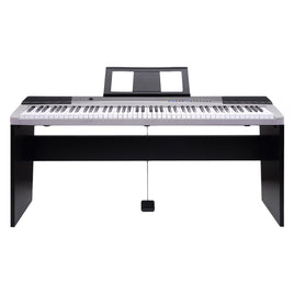 Karrera 88 Keys Electronic Keyboard Piano with Stand Silver Kings Warehouse 