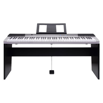 Karrera 88 Keys Electronic Keyboard Piano with Stand Silver Kings Warehouse 