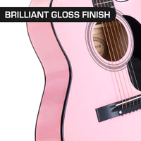 Karrera Acoustic Cutaway 40in Guitar - Pink Kings Warehouse 