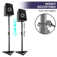 Karrera Adjustable Floor Speaker Stand Surround Sound - Black Kings Warehouse 