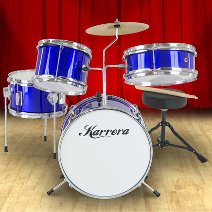 Karrera Children's 4pc Drum Kit - Blue Kings Warehouse 