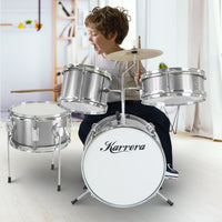 Karrera Childrens 4pc Drum Kit - Silver Kings Warehouse 