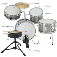 Karrera Childrens 4pc Drum Kit - Silver Kings Warehouse 