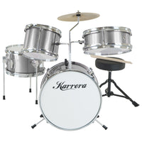 Karrera Childrens 4pc Drum Kit - Silver Kings Warehouse 