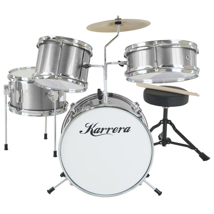 Karrera Childrens 4pc Drum Kit - Silver Kings Warehouse 