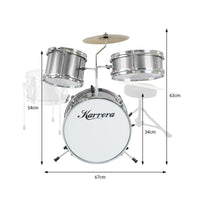 Karrera Childrens 4pc Drum Kit - Silver Kings Warehouse 