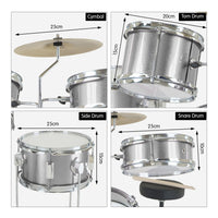 Karrera Childrens 4pc Drum Kit - Silver Kings Warehouse 